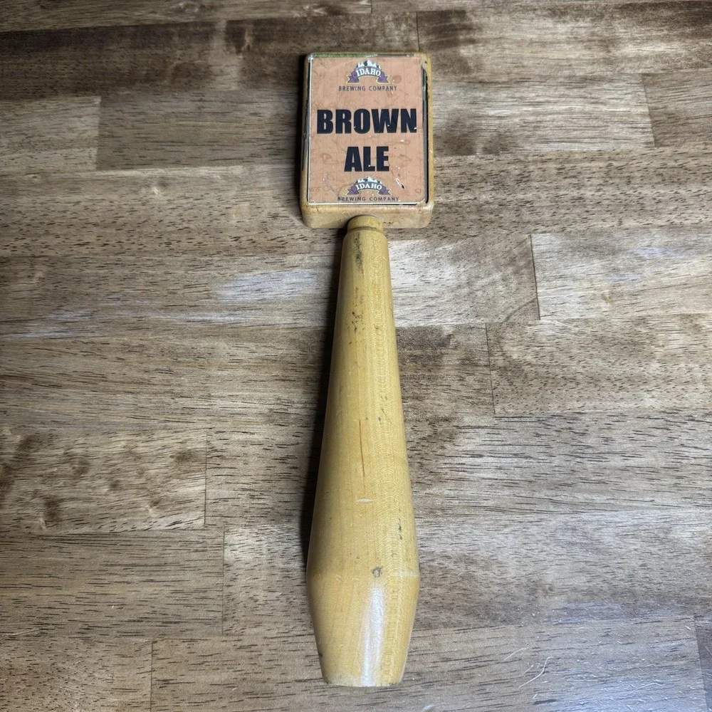 Idaho Brewing Company Brown Ale Beer Tap Handle Wood Vintage Bar Decor